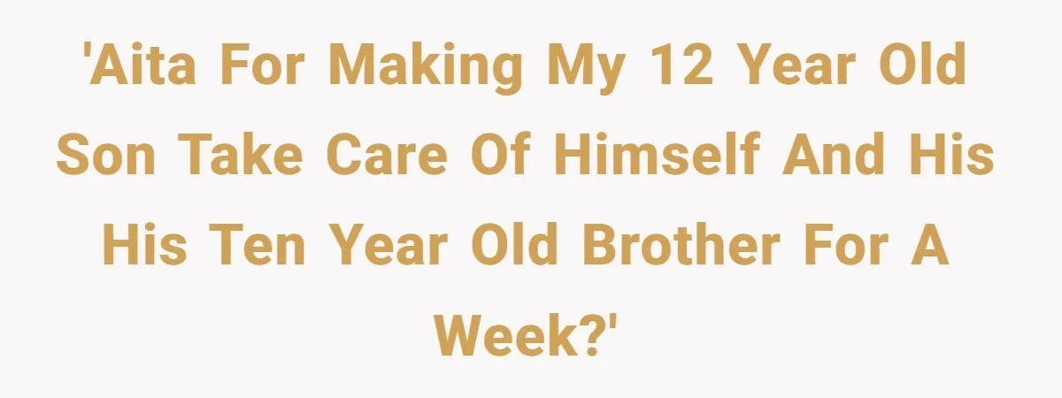 12 Year Old Complains About Laundry, Dad Turns Spring Break Into A Reality Check 'AITA for making my 12 year old son take care of himself and his his ten year old brother for a week?'