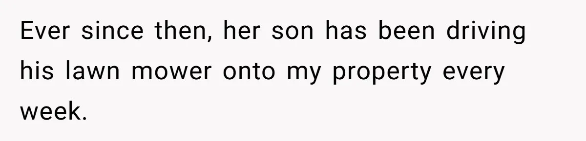 She Refused to Pay for Her Neighbor’s Fence, Then Faced Weekly Property Damage in Return Ever since then, her son has been driving his lawn mower onto my property every week.