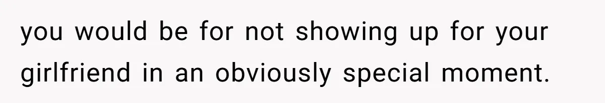 He Didn’t Want to Attend His Girlfriend’s Graduation Because of Her Parents, and It Put Him in a Moral Crossroads you would be for not showing up for your girlfriend in an obviously special moment.