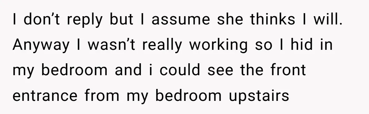He Refused to Leave Spare Keys for His Flatmate, and What Happened on the Doorstep Ended Their Living Arrangement I don’t reply but I assume she thinks I will. Anyway I wasn’t really working so I hid in my bedroom and i could see the front entrance from my...