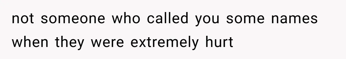 not someone who called you some names when they were extremely hurt