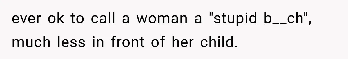 Partner Defends A Stressed Mother Against Her Boyfriends Harsh Reaction To A Dangerous Situation ever ok to call a woman a "stupid b__ch", much less in front of her child.