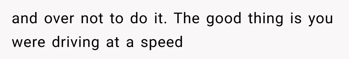 Partner Defends A Stressed Mother Against Her Boyfriends Harsh Reaction To A Dangerous Situation and over not to do it. The good thing is you were driving at a speed