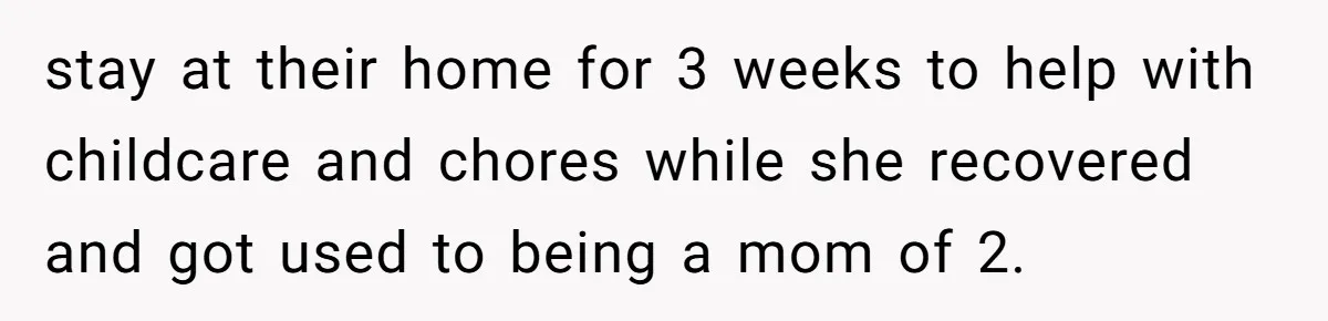 He Flew Across the Country to Help His Sister After Childbirth, Then Realized He’d Been Treated Like Unpaid Staff stay at their home for 3 weeks to help with childcare and chores while she recovered and got used to being a mom of 2.