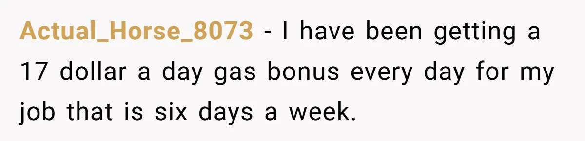 He Thought He’d Landed the Perfect Remote Teaching Job, Until One Paycheck Changed Everything Actual_Horse_8073 − I have been getting a 17 dollar a day gas bonus every day for my job that is six days a week.