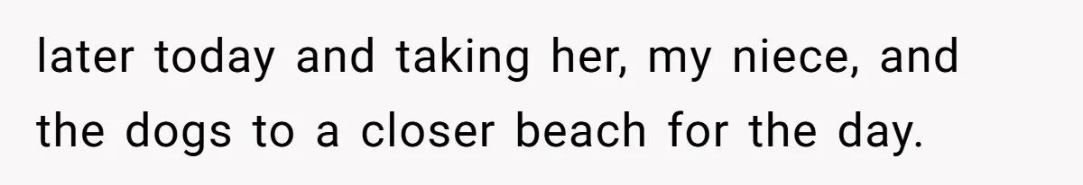 She Planned a Sweet Mother’s Day for Her Sister, Then Got Handed a Full Weekend Itinerary Instead later today and taking her, my niece, and the dogs to a closer beach for the day.