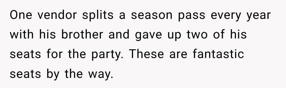 He Won Premium Blue Jays Tickets at a Work Party, Then a Co-Worker Tried to Take Them From Him One vendor splits a season pass every year with his brother and gave up two of his seats for the party. These are fantastic seats by the way.