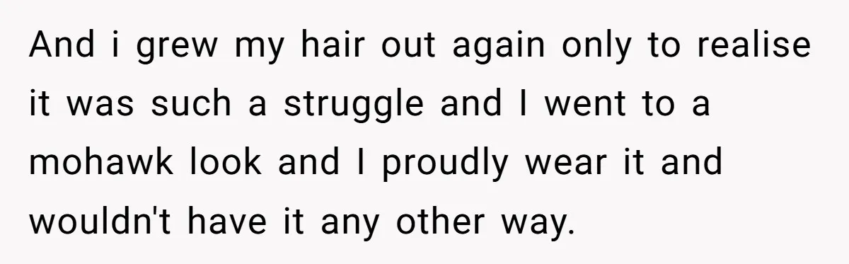 Father Feels Torn After Wife Refuses To Let Daughter Wear Wig For Alopecia And i grew my hair out again only to realise it was such a struggle and I went to a mohawk look and I proudly wear it and wouldn't have...