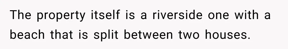 Man Revokes His Aunt Access To Shared Family Dock After Kids Take Boat During Unsupervised Moment The property itself is a riverside one with a beach that is split between two houses.
