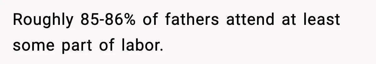Pregnant Woman Wants Husband In Delivery Room, He Refuses And Says It’s “Not A Thing” Roughly 85-86% of fathers attend at least some part of labor.