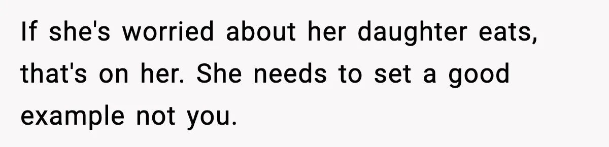 Employee Orders Only Vegetarian Option, Gets Accused Of Triggering Boss’s Daughter’s Eating Disorder If she's worried about her daughter eats, that's on her. She needs to set a good example not you.