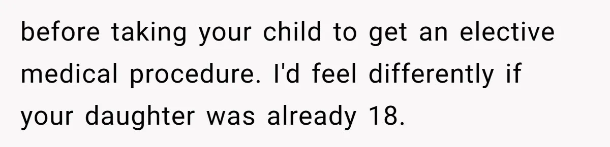 Mother Lets Daughter Get Lip Injections At 17, Now Ex-Husband Wants To Limit Her Visitation before taking your child to get an elective medical procedure. I'd feel differently if your daughter was already 18.