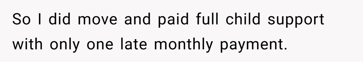 Father Chooses "Child-Free" Life After Raising Daughter for Five Years, Now Refuses All Contact So I did move and paid full child support with only one late monthly payment.