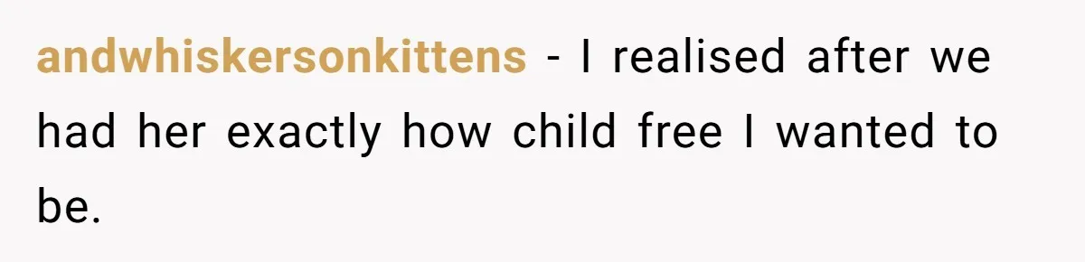 Father Chooses "Child-Free" Life After Raising Daughter for Five Years, Now Refuses All Contact andwhiskersonkittens − I realised after we had her exactly how child free I wanted to be.