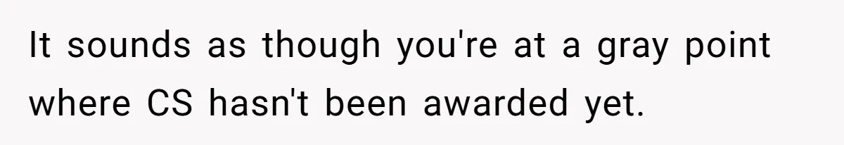 It sounds as though you're at a gray point where CS hasn't been awarded yet.