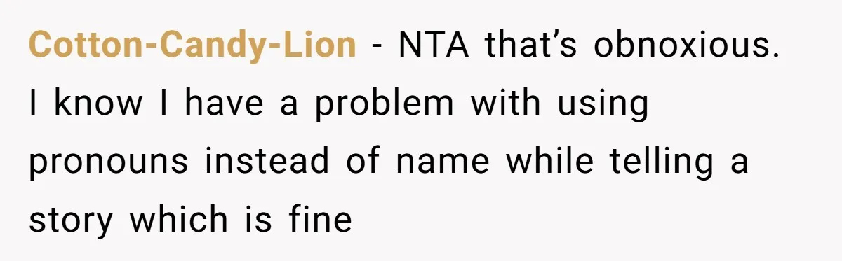 Sister Constantly Corrects Her Pronouns, She Finally Snaps And Gets Kicked Out Cotton-Candy-Lion − NTA that’s obnoxious. I know I have a problem with using pronouns instead of name while telling a story which is fine
