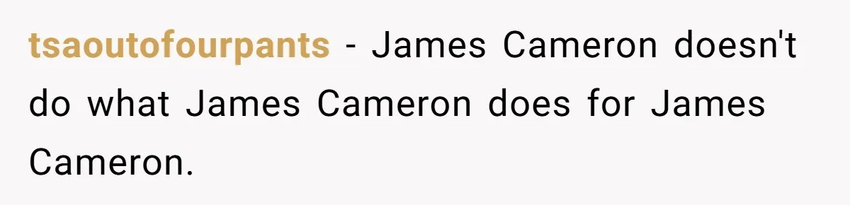 Sister Constantly Corrects Her Pronouns, She Finally Snaps And Gets Kicked Out tsaoutofourpants − James Cameron doesn't do what James Cameron does for James Cameron.