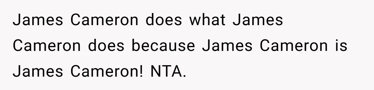 Sister Constantly Corrects Her Pronouns, She Finally Snaps And Gets Kicked Out James Cameron does what James Cameron does because James Cameron is James Cameron! NTA.