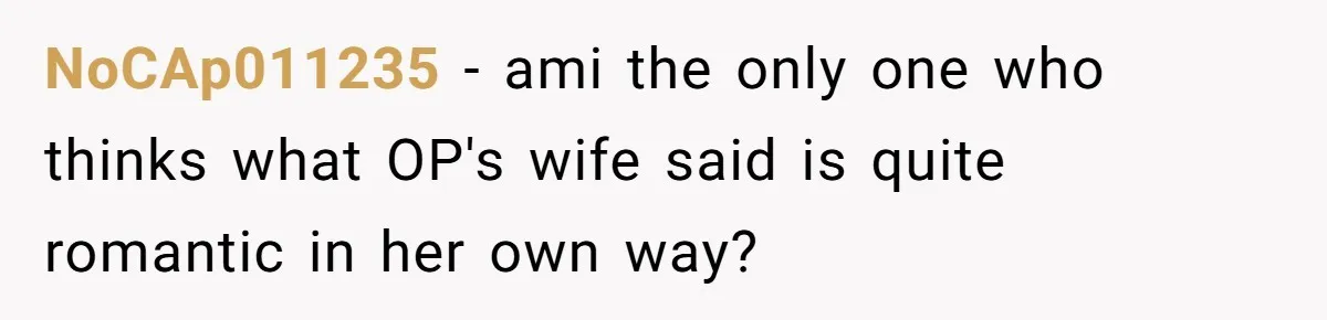Man Questioned Why His Wife Married Him, She Said It Was Because She Trusted His Judgment NoCAp011235 − ami the only one who thinks what OP's wife said is quite romantic in her own way?