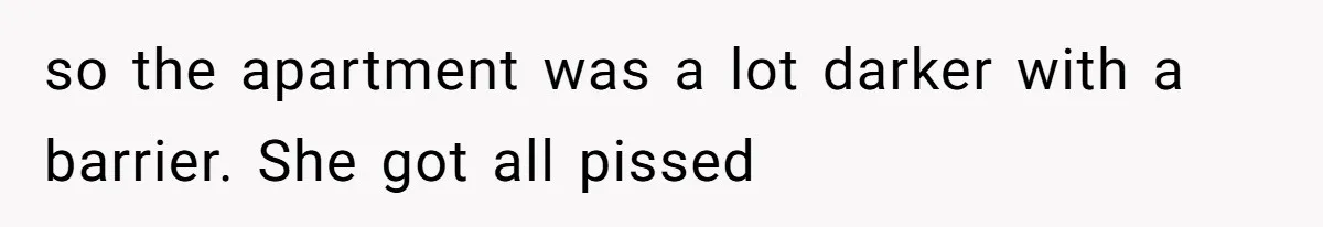 Man Refuses To Clothe Himself In His Own Yard Just Because A Neighbor Climbed A Ladder so the apartment was a lot darker with a barrier. She got all pissed