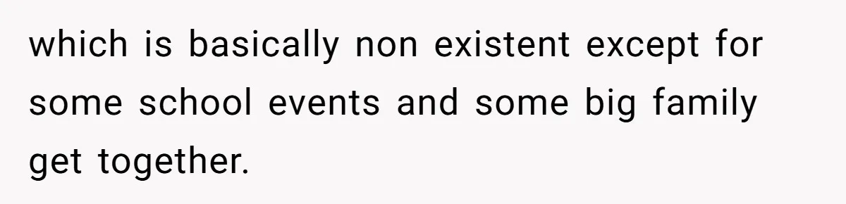 Aunt Who Raised Nephew As Her Son Faces Emotional Backlash From Niece Over Birthday Gift Decision which is basically non existent except for some school events and some big family get together.
