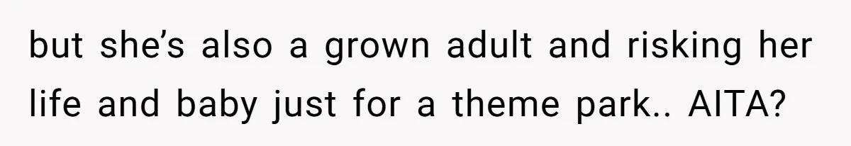 Sister Labeled "Horrible Aunt" For Debunking The Disneyland Lifetime Pass Conspiracy but she’s also a grown adult and risking her life and baby just for a theme park.. AITA?