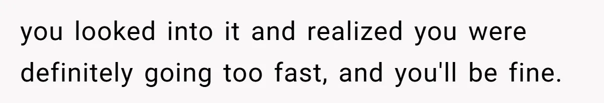 Woman Tried To Be Considerate Of A Horse Rider, But After Getting Yelled At, She Responds Sharply you looked into it and realized you were definitely going too fast, and you'll be fine.