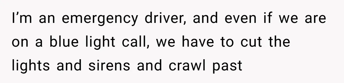 Woman Tried To Be Considerate Of A Horse Rider, But After Getting Yelled At, She Responds Sharply I’m an emergency driver, and even if we are on a blue light call, we have to cut the lights and sirens and crawl past