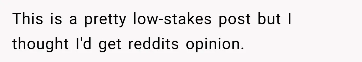 This is a pretty low-stakes post but I thought I'd get reddits opinion.