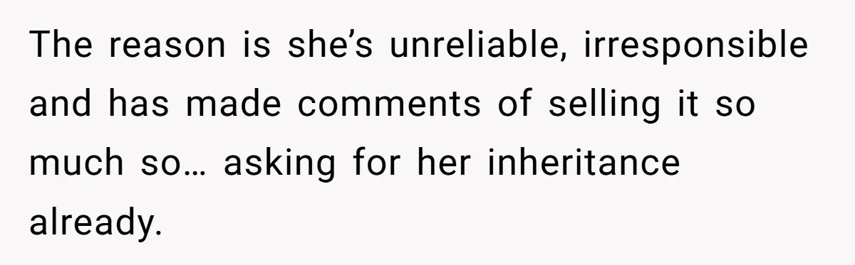 Father Refuses To Give Trans Daughter Inherited Ring, Believing She Transitioned For The Inheritance The reason is she’s unreliable, irresponsible and has made comments of selling it so much so… asking for her inheritance already.