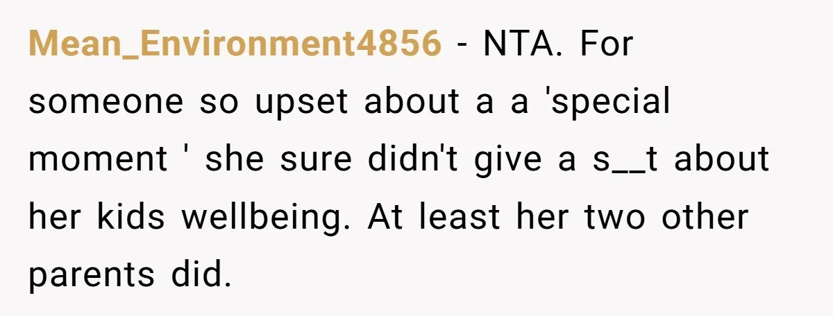Woman Helps Stepdaughter Through Her First Period, But Her Mom Calls It "Trying To Be The Better Parent" Mean_Environment4856 − NTA. For someone so upset about a a 'special moment ' she sure didn't give a s__t about her kids wellbeing. At least her two other parents did.