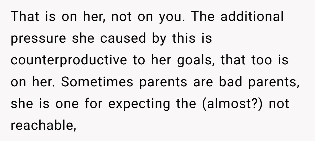 She Lied About a Double Major to Keep the Peace, Now Her Parents Say She’s Betrayed Them That is on her, not on you. The additional pressure she caused by this is counterproductive to her goals, that too is on her. Sometimes parents are bad parents, she...