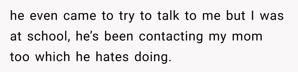 Dad Promises Daughter A Bedroom, Then Makes Her Sleep On The Couch And Prioritizes His Wife's Family he even came to try to talk to me but I was at school, he’s been contacting my mom too which he hates doing.