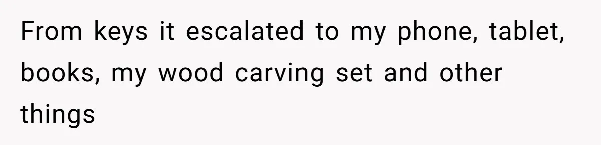 Man Ends His Long Relationship After Catching His Partner Orchestrating A Bizarre Psychological Scheme From keys it escalated to my phone, tablet, books, my wood carving set and other things