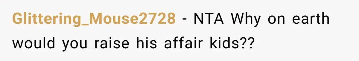 Woman Refuses To Raise Husband's Affair Babies After His Death Glittering_Mouse2728 − NTA Why on earth would you raise his affair kids??