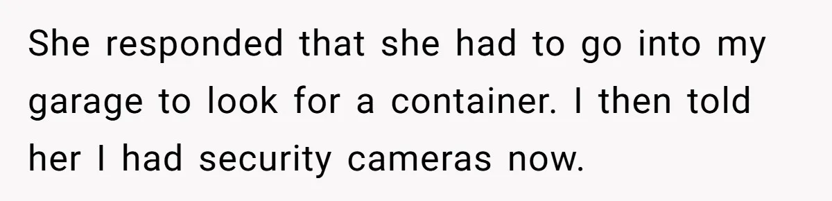 Woman Ends 8-Year Friendship After Cameras Expose Her ‘Friend’ Snooping In Her Home She responded that she had to go into my garage to look for a container. I then told her I had security cameras now.