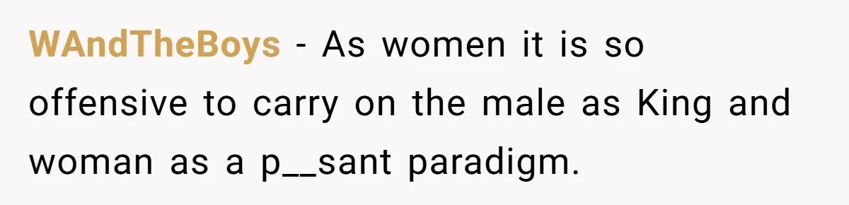 She Finally Made the Spare Room Feel Like Home, Then Her Family Asked Her to Give It Up WAndTheBoys − As women it is so offensive to carry on the male as King and woman as a p__sant paradigm.