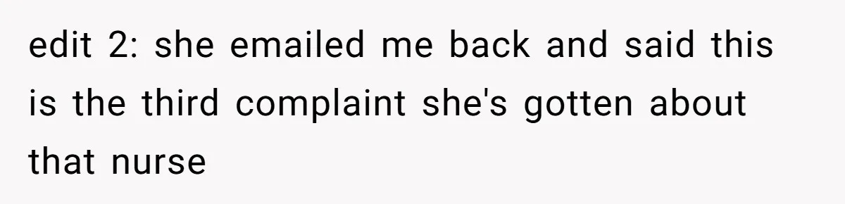Woman Tells Nurse To Stop Talking Her Out Of Hysterectomy, Ends Up Labeled Combative edit 2: she emailed me back and said this is the third complaint she's gotten about that nurse