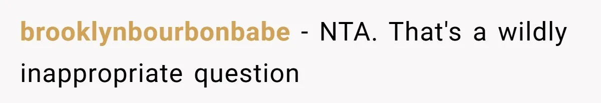 The Boundary Crossing District Manager Who Asked A Bartenders Girlfriend About Their Intimacy brooklynbourbonbabe − NTA. That's a wildly inappropriate question