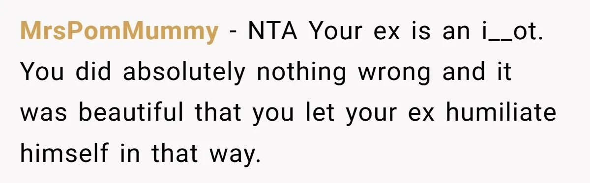 Divorced Mother Lets Ex Husband Rant In Court Over Kids Birthday Plans, Then She Shows Surprising Evidence MrsPomMummy − NTA Your ex is an i__ot. You did absolutely nothing wrong and it was beautiful that you let your ex humiliate himself in that way.