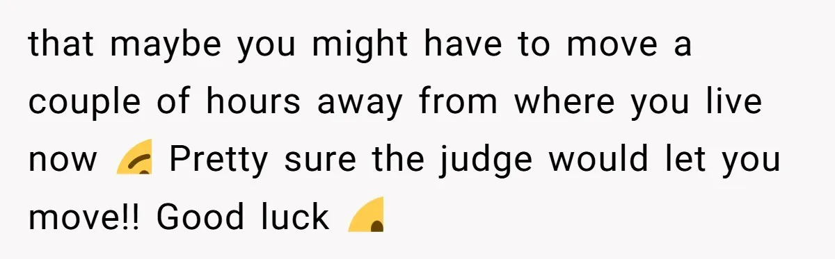 Divorced Mother Lets Ex Husband Rant In Court Over Kids Birthday Plans, Then She Shows Surprising Evidence that maybe you might have to move a couple of hours away from where you live now 😉 Pretty sure the judge would let you move!! Good luck 🙂