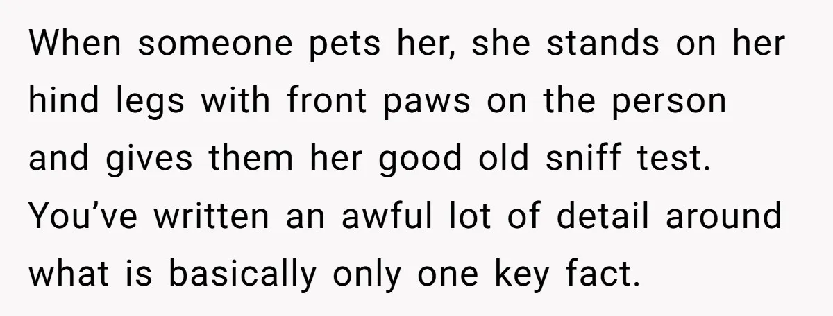 She Brought Her Dog to a Party After Being Promised “No Kids.” Then a Toddler Got Knocked Over When someone pets her, she stands on her hind legs with front paws on the person and gives them her good old sniff test. You’ve written an awful lot of...