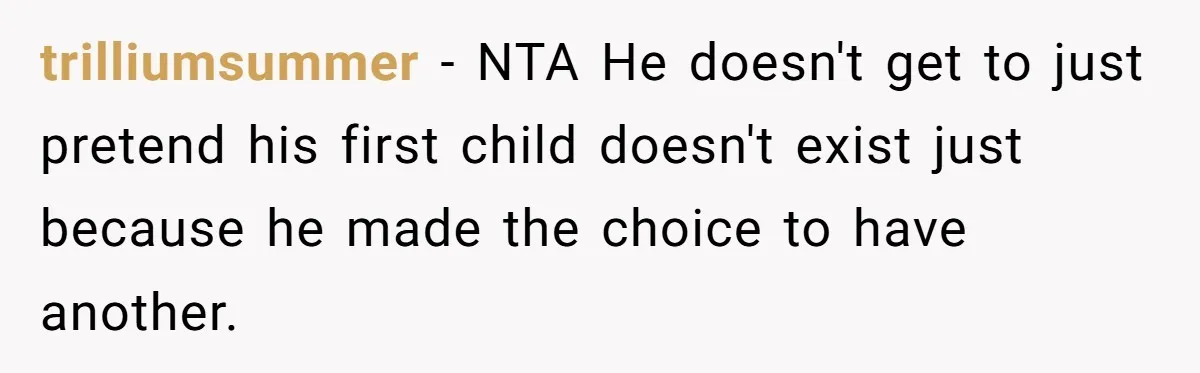 Woman Declines To Change Vacation For Ex’s Baby, Says He Needs To Figure It Out trilliumsummer − NTA He doesn't get to just pretend his first child doesn't exist just because he made the choice to have another.