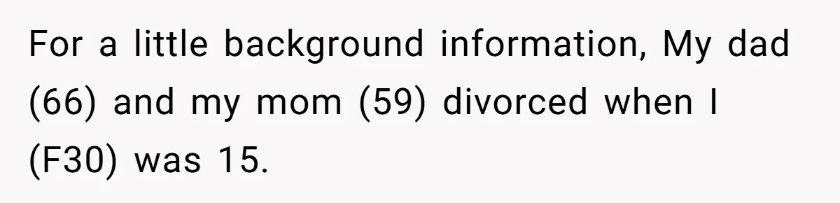 Wife Drops Off Her Legally Blind Husband At His Daughter House And Never Returns For Him For a little background information, My dad (66) and my mom (59) divorced when I (F30) was 15.