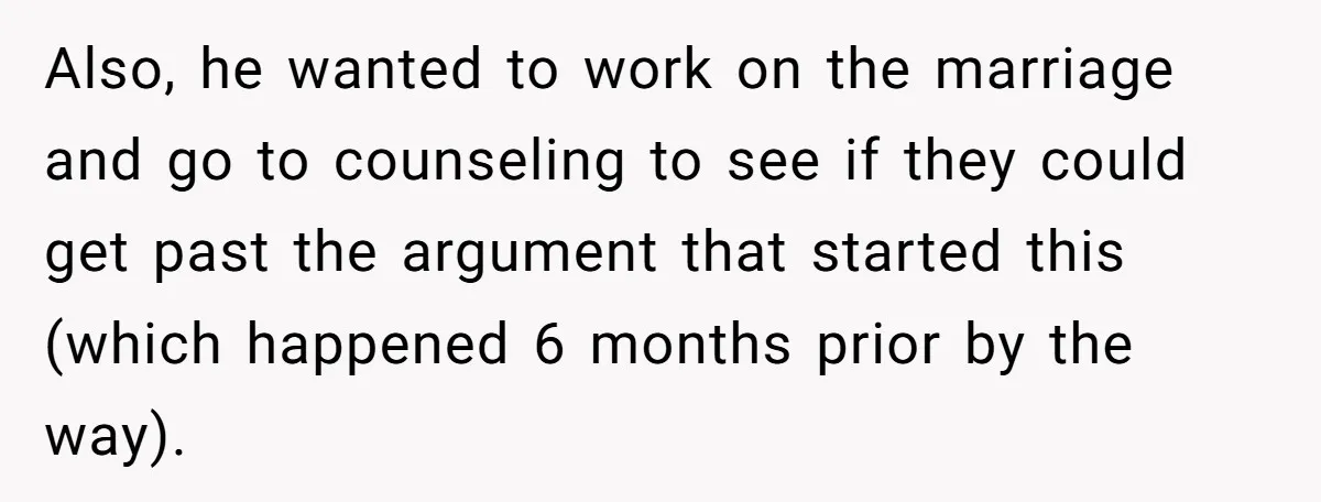 Wife Drops Off Her Legally Blind Husband At His Daughter House And Never Returns For Him Also, he wanted to work on the marriage and go to counseling to see if they could get past the argument that started this (which happened 6 months prior by...