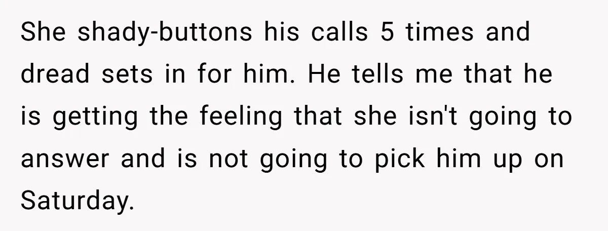 Wife Drops Off Her Legally Blind Husband At His Daughter House And Never Returns For Him She shady-buttons his calls 5 times and dread sets in for him. He tells me that he is getting the feeling that she isn't going to answer and is not...