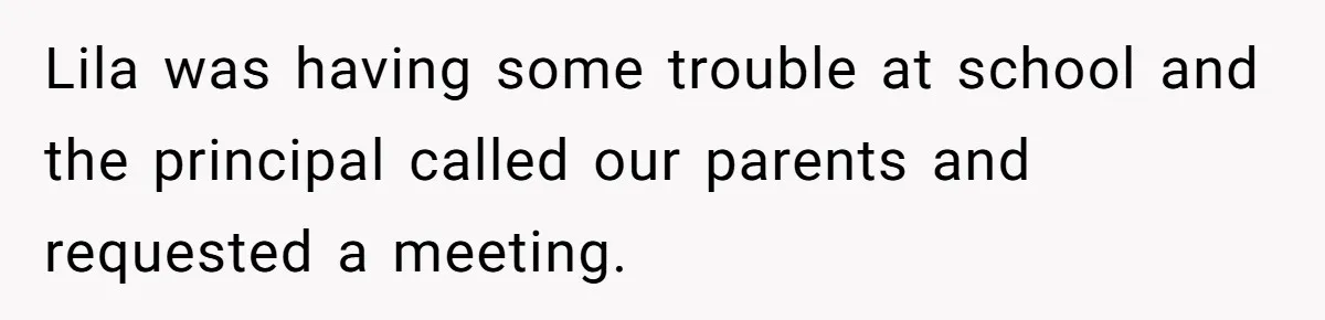 Teen Son Refuses To Help Struggling Parents After Years Of Feeling Pushed Aside By Sick Sister Lila was having some trouble at school and the principal called our parents and requested a meeting.