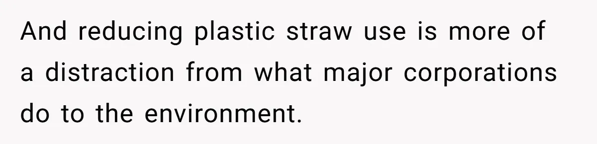 She’s Stockpiling Plastic Straws For Her Disability, But Her Cousin Accuses Her Of Destroying The Planet And reducing plastic straw use is more of a distraction from what major corporations do to the environment.