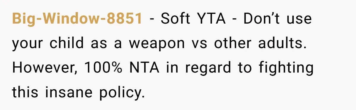 She Kept Packing “Forbidden” Snacks in Her Daughter’s Lunch, Then the School Suspended the Child Big-Window-8851 − Soft YTA - Don’t use your child as a weapon vs other adults. However, 100% NTA in regard to fighting this insane policy.