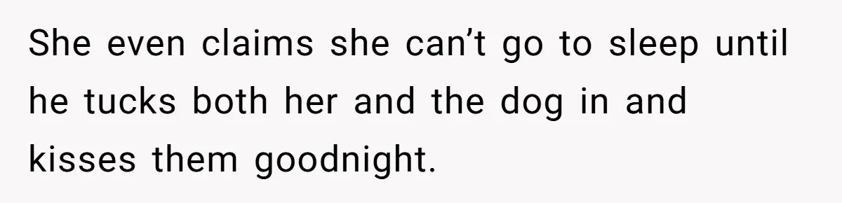 She Watched Her Ex-Mother-in-Law Introduce Herself as His Wife While He Lay on Life Support, and the Creepy Dynamic Finally Made Sense She even claims she can’t go to sleep until he tucks both her and the dog in and kisses them goodnight.